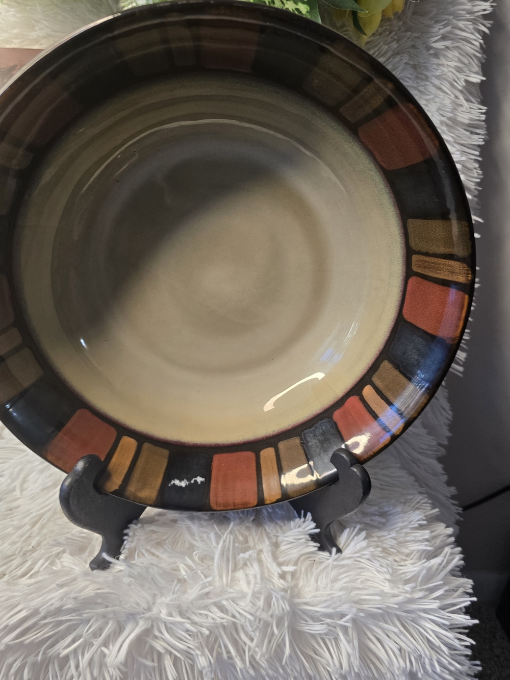 Pier 1 Ceramic Accent Bowl in Tan, Brown and Orange